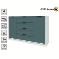 Тумба Тренд КТ-Т160 (Белый ЛДСП/ Верде ЛМДФ) Ш1600 В1020 Г451